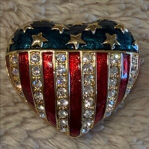 JERÉ American Flag Heart Trinket